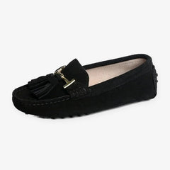 Women's Tassel Loafer with Gold Ornament, Black