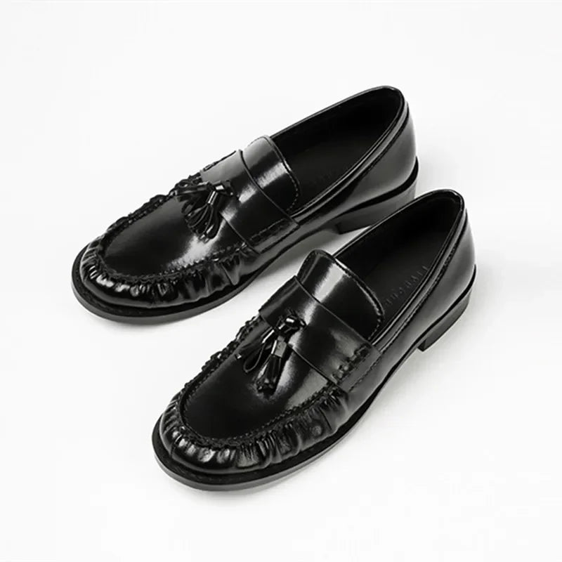 Women's Tassel Loafers with Fringe and Glossy Finish - view 1