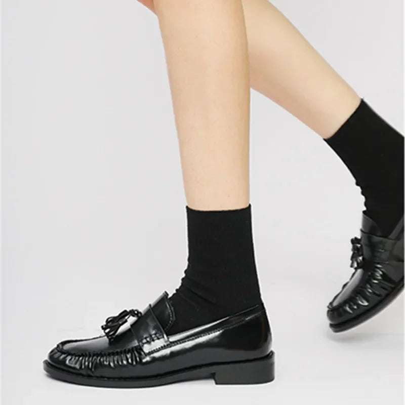 Women's Tassel Loafers with Fringe and Glossy Finish - view 2
