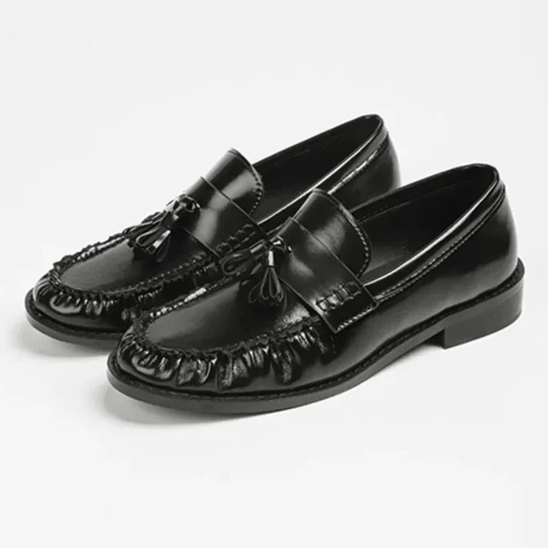 Women's Tassel Loafers with Fringe and Glossy Finish - view 4