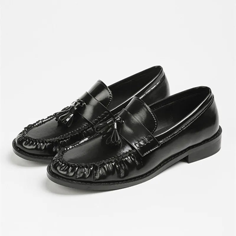 Women's Tassel Loafers with Fringe and Glossy Finish - view 9