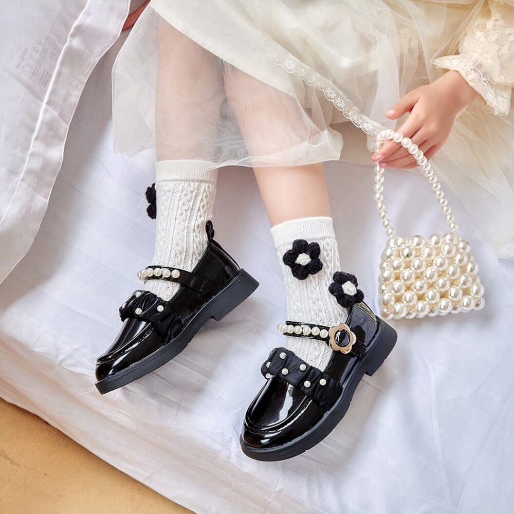Beaded faux leather moccasins for girls - Image 4