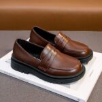 British-style leather moccasins for boys