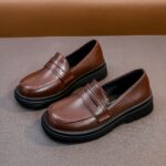 British-style leather moccasins for boys