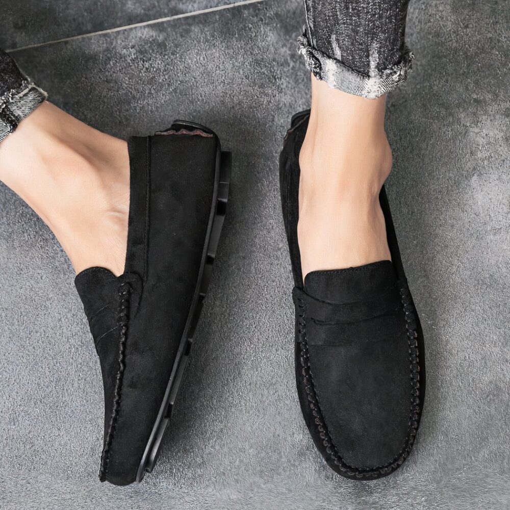 Breathable synthetic suede loafers for men - Image 6