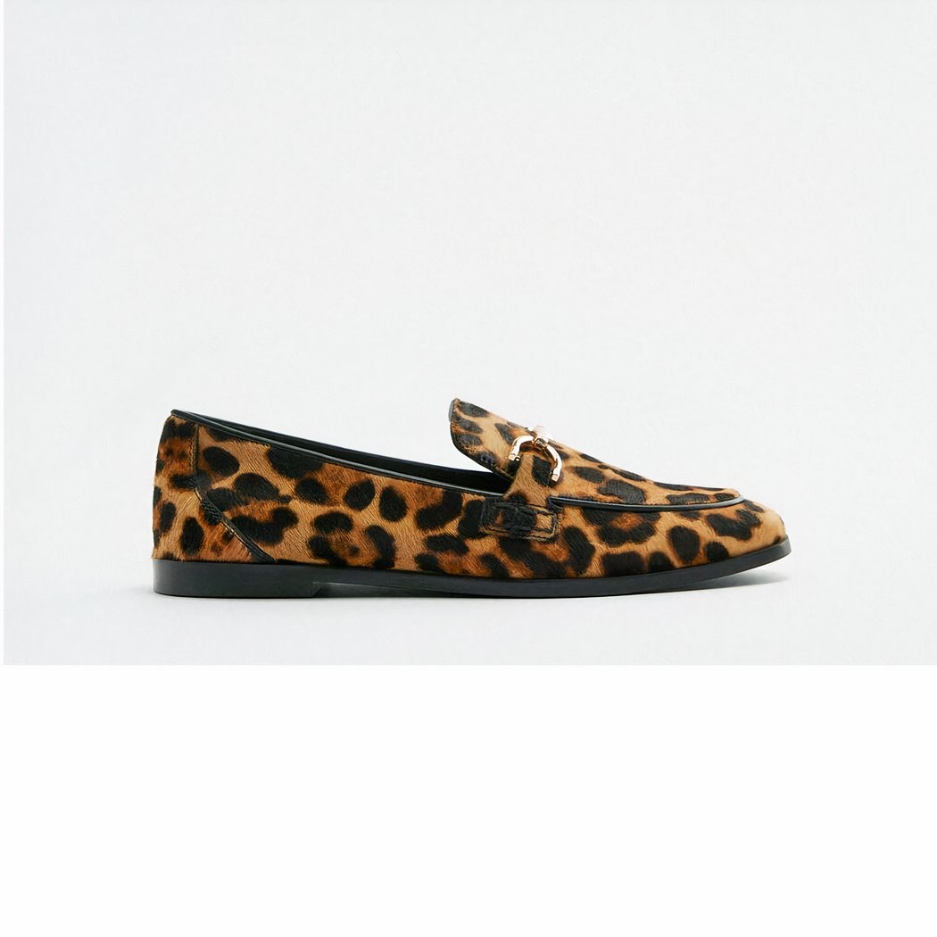 LEOPARD PRINT LOAFER WITH RED DETAIL main image 0