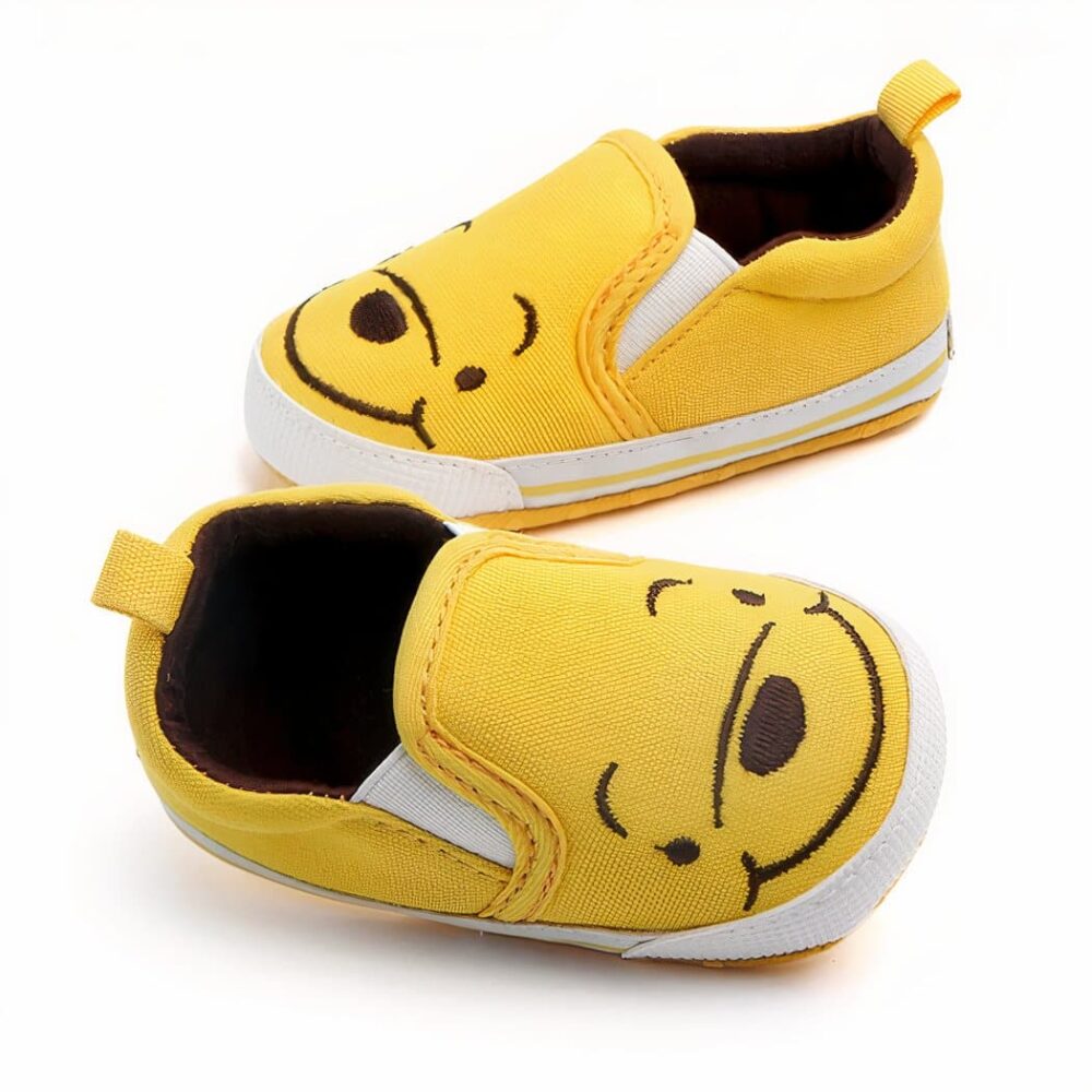Canvas baby moccasins with cartoon icons - Image 3