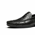 chic black men's leather moccasin