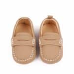 brown leather baby moccasin