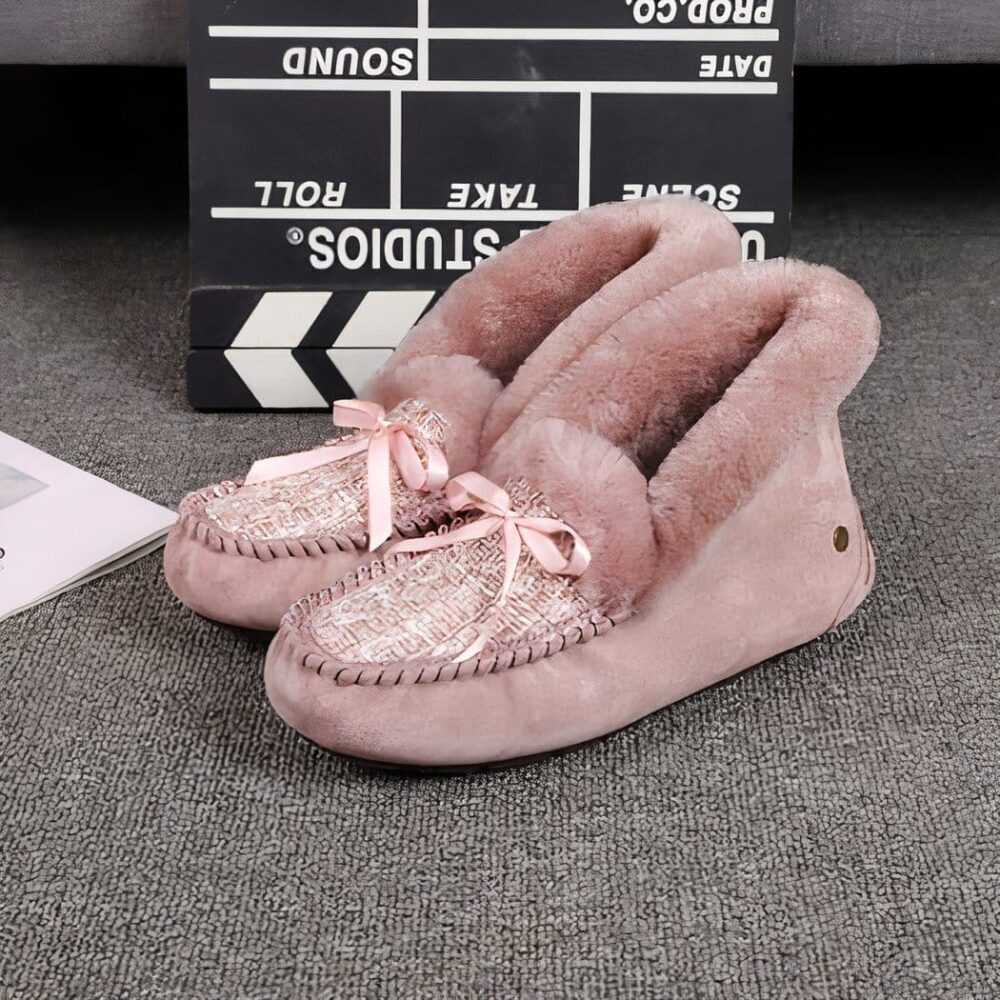 Indian moccasins in lined suede and tweed upper - Image 15