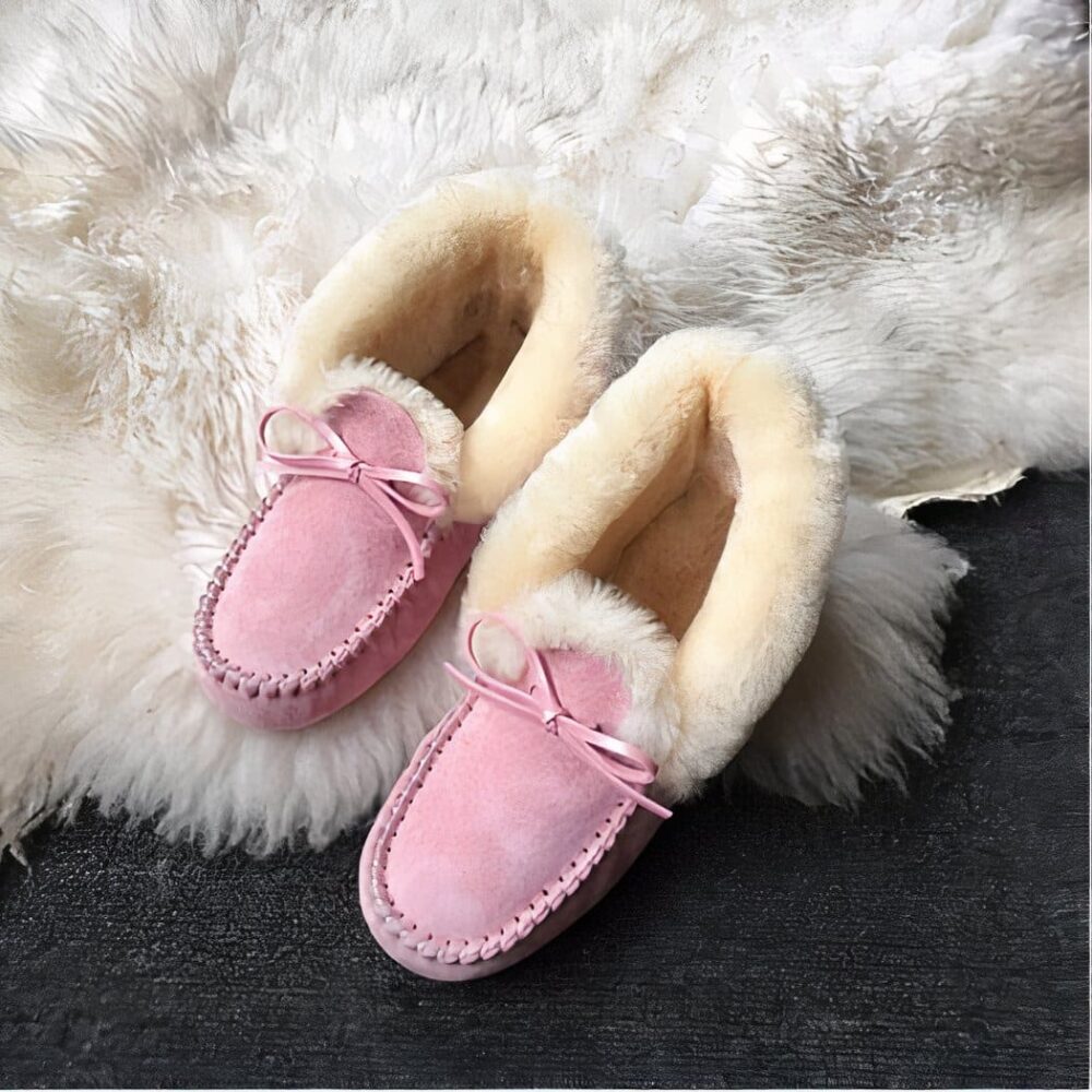 Indian winter moccasins in lined suede - Image 2