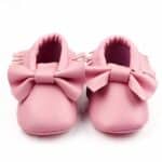 pink leather moccasin