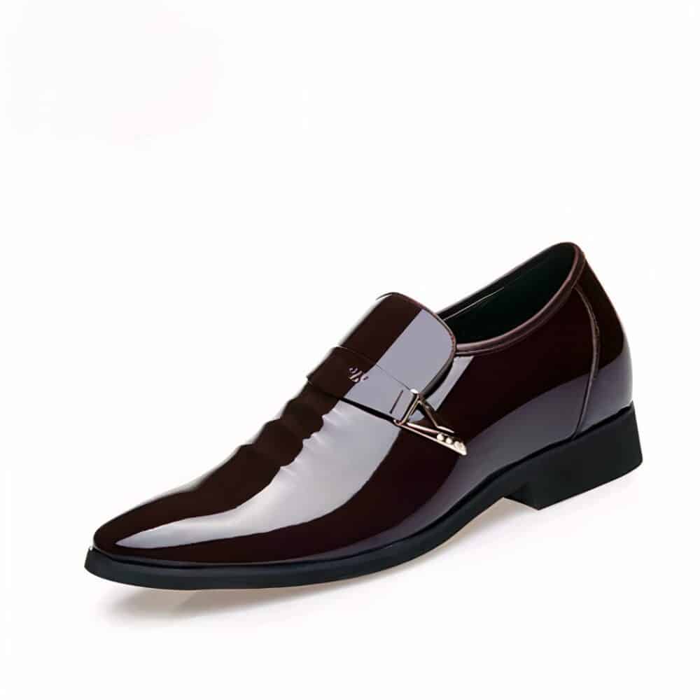 Luxury brown patent loafers - Image 3