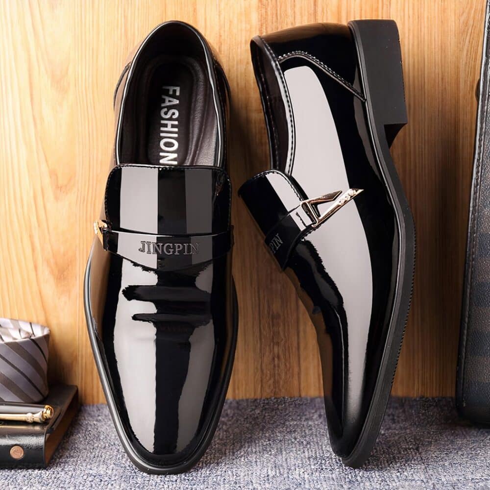 Luxury black patent loafers - Image 3