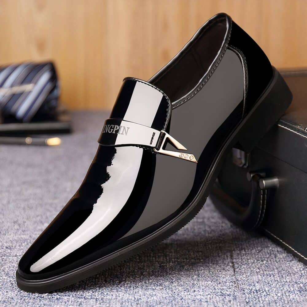Luxury black patent loafers - Image 2