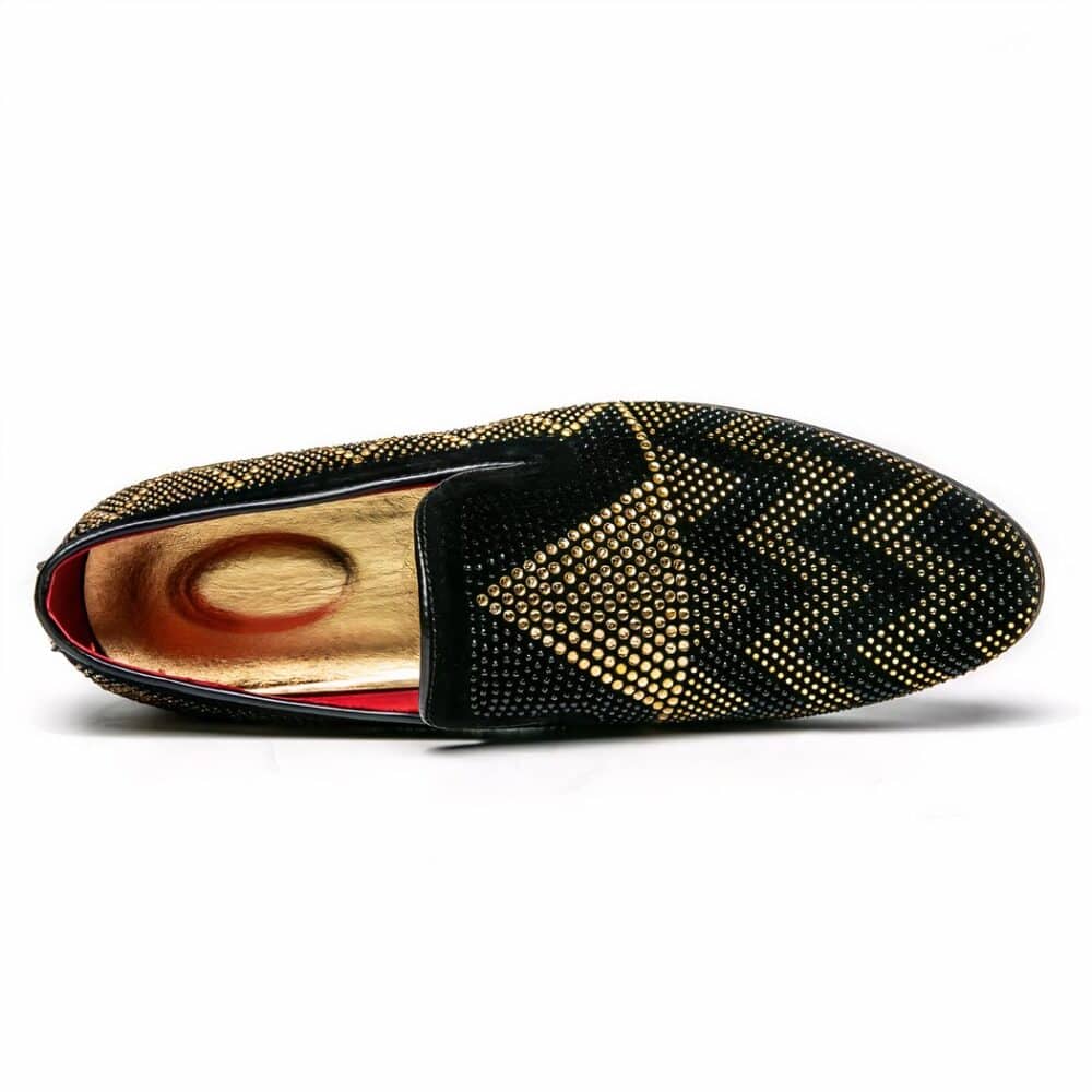 Men's black loafers with gold rhinestones - Image 8