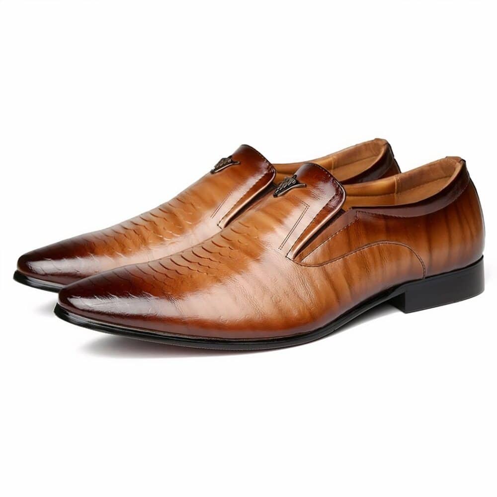 Men's snakeskin patent leather effect loafers - Image 2