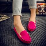 women's pink suede moccasin