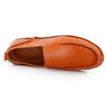 orange leather moccasin