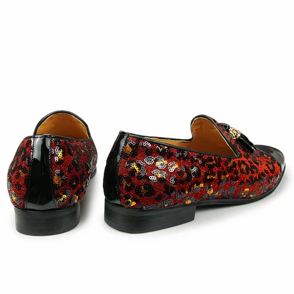 Patent leather loafers with tassels and sequins - Image 6