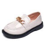 white moccasin with chain