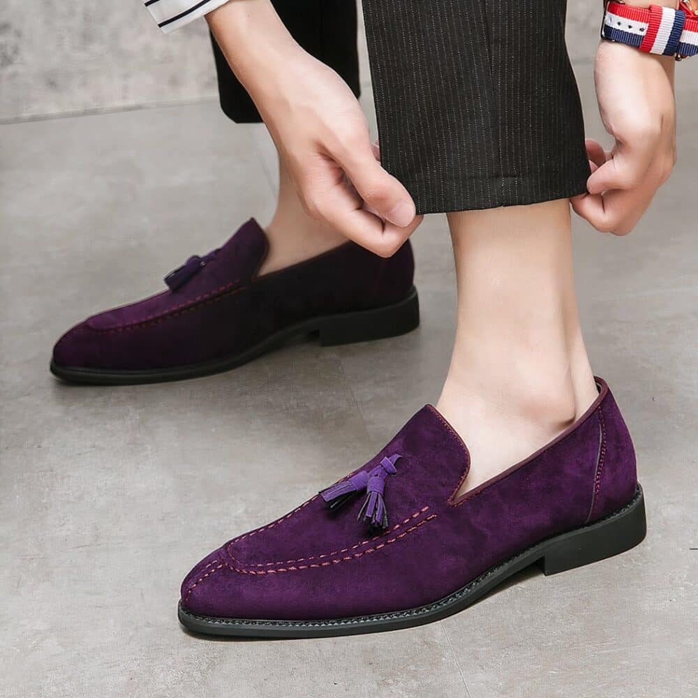Purple suede loafers for men - Image 6