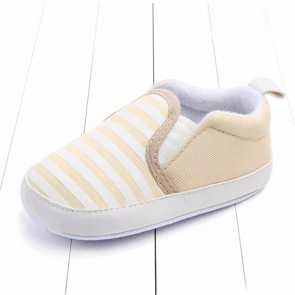 Striped cotton moccasins for first steps - Image 11