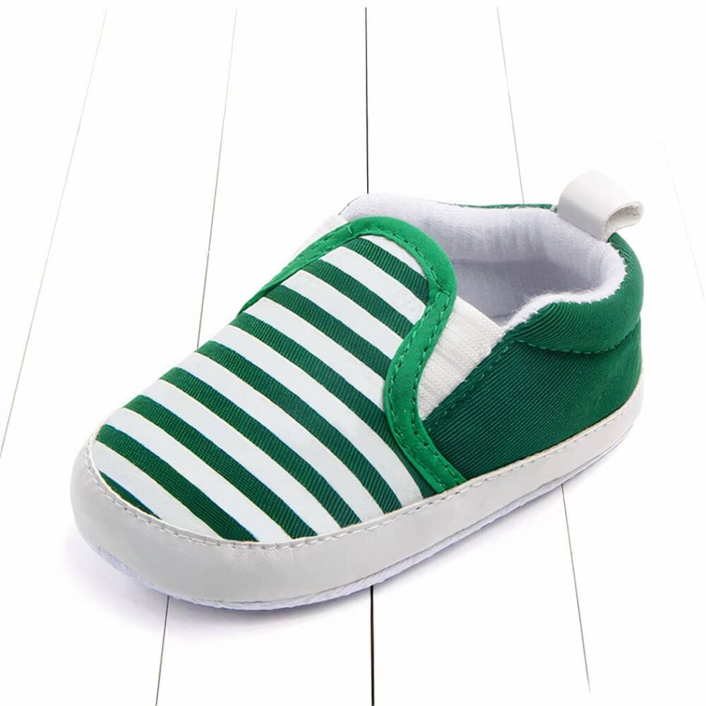 Striped cotton moccasins for first steps - Image 10