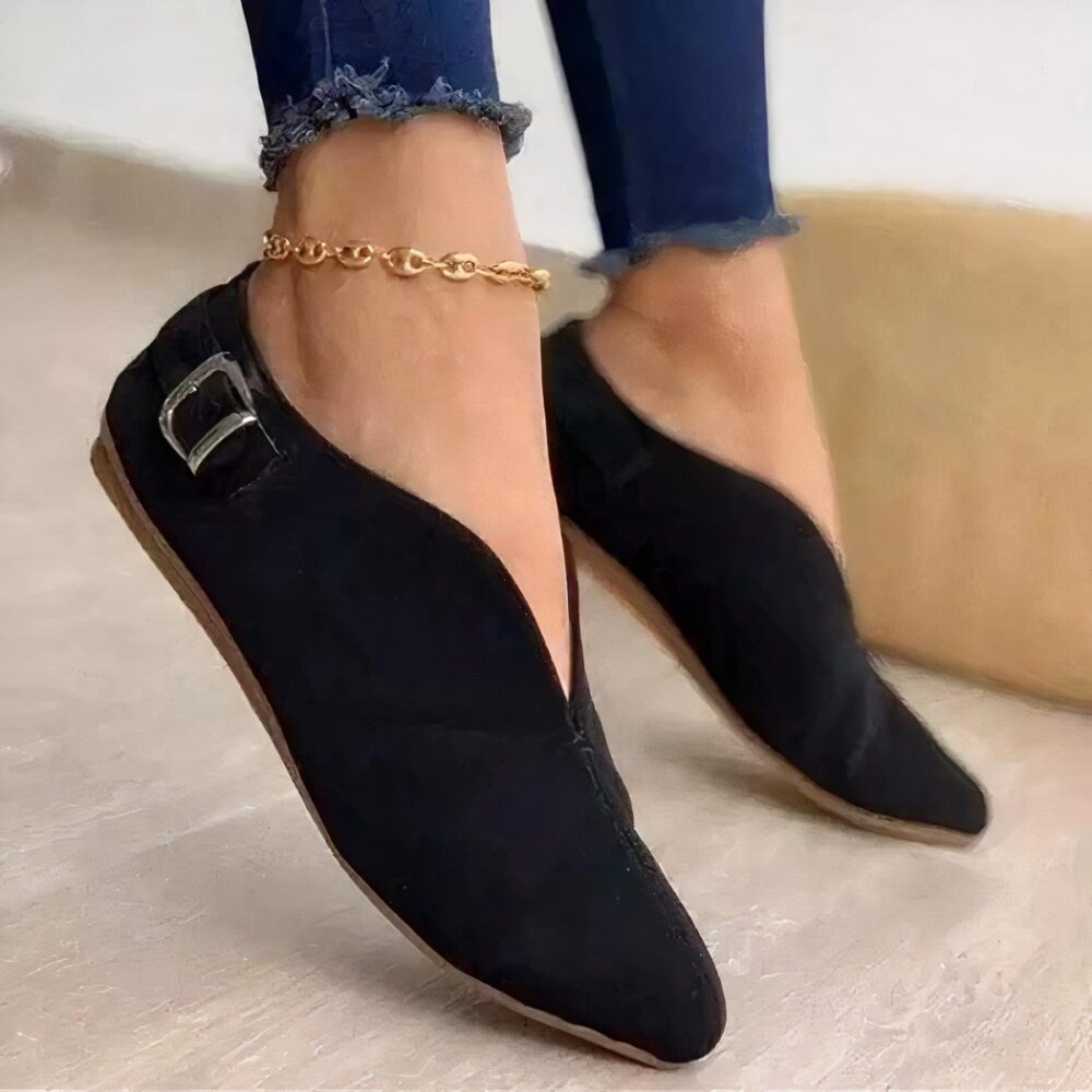 women's black suede moccasin