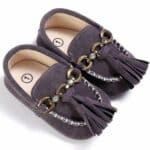 grey suede baby moccasin