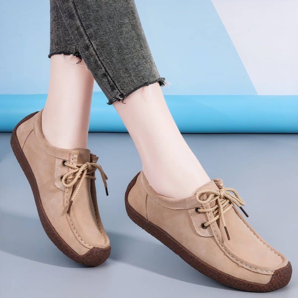 Genuine suede lace-up loafers for women - Image 5