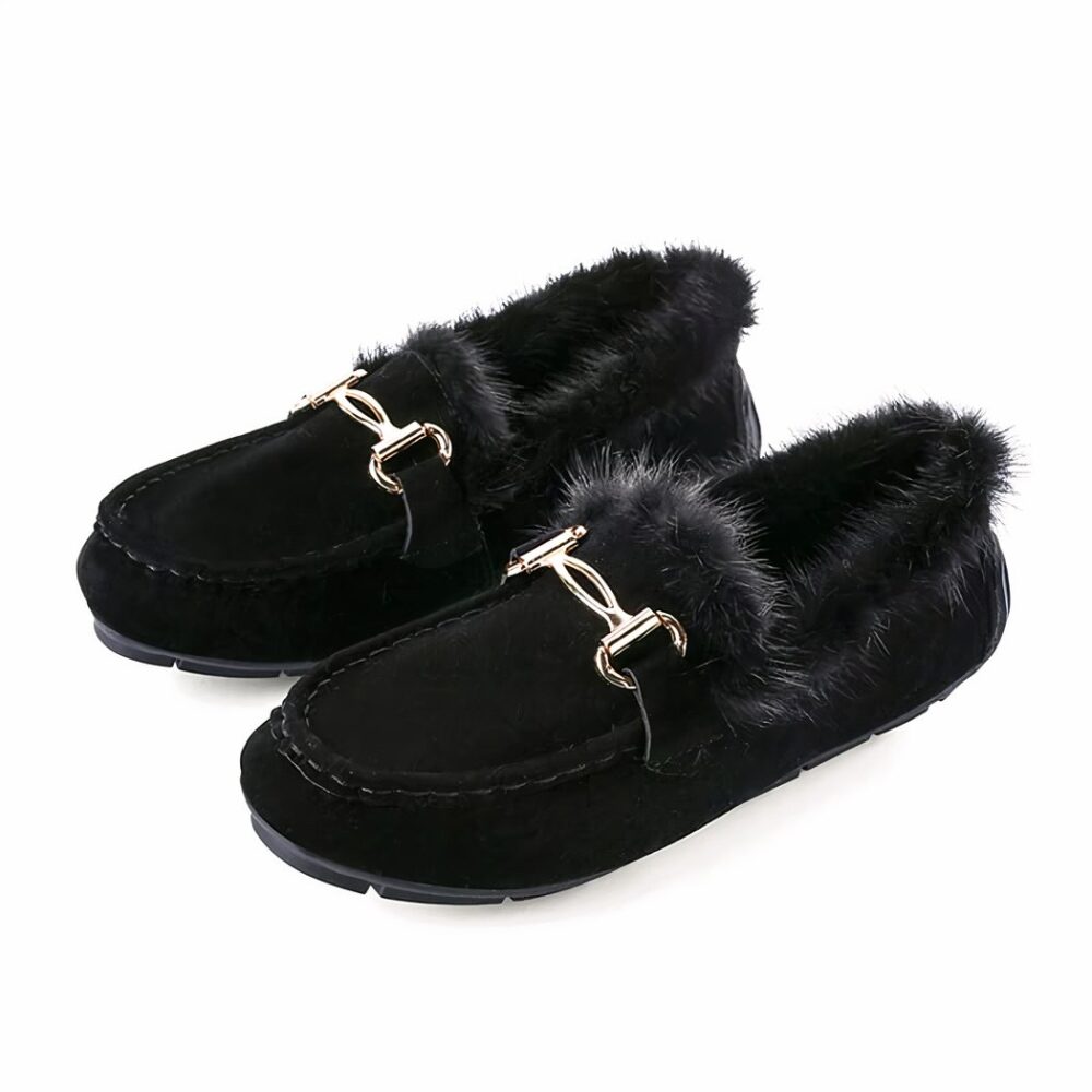 Elegant soft winter moccasins in faux fur - Image 7