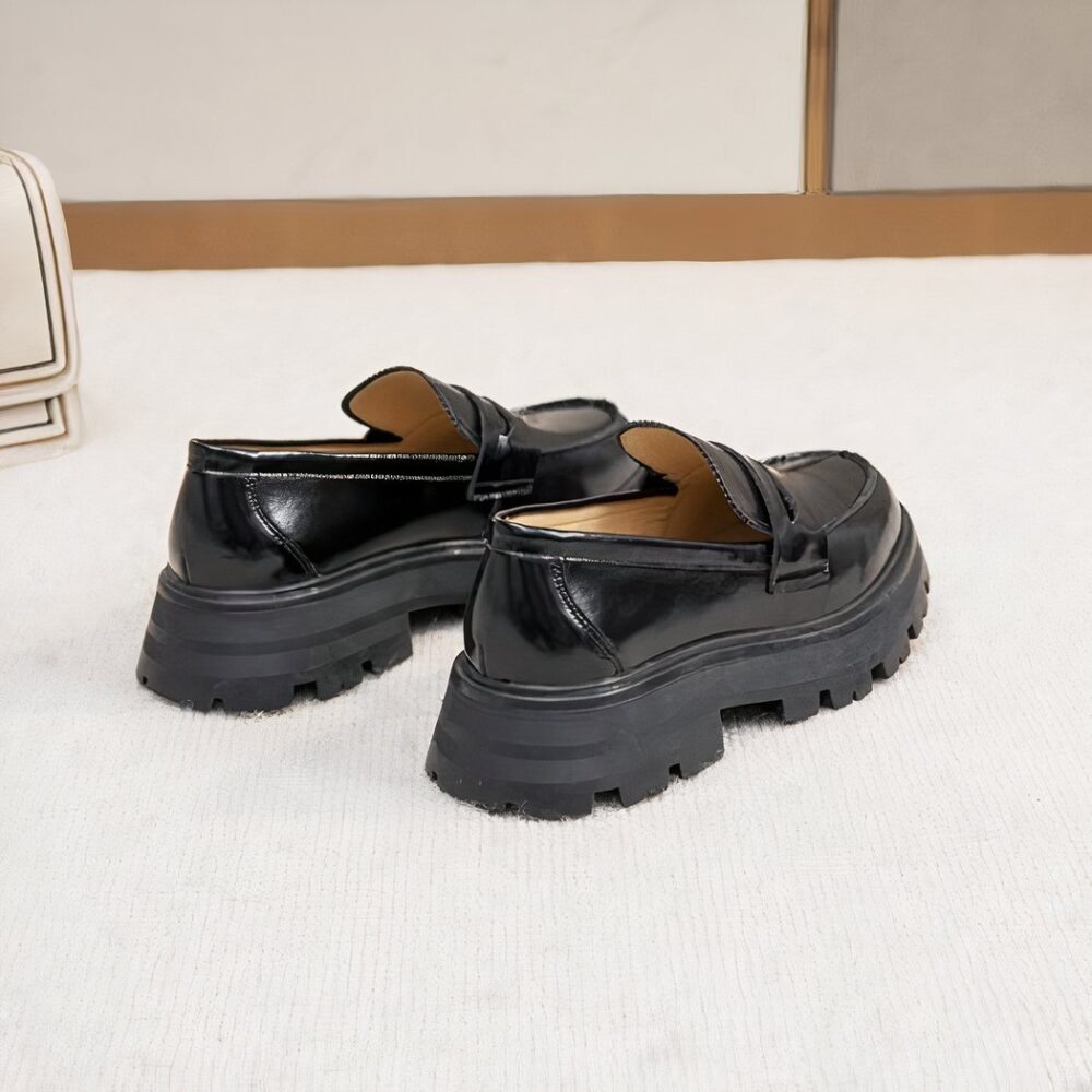 Moccasins in smooth synthetic leather with thick sole - Image 13