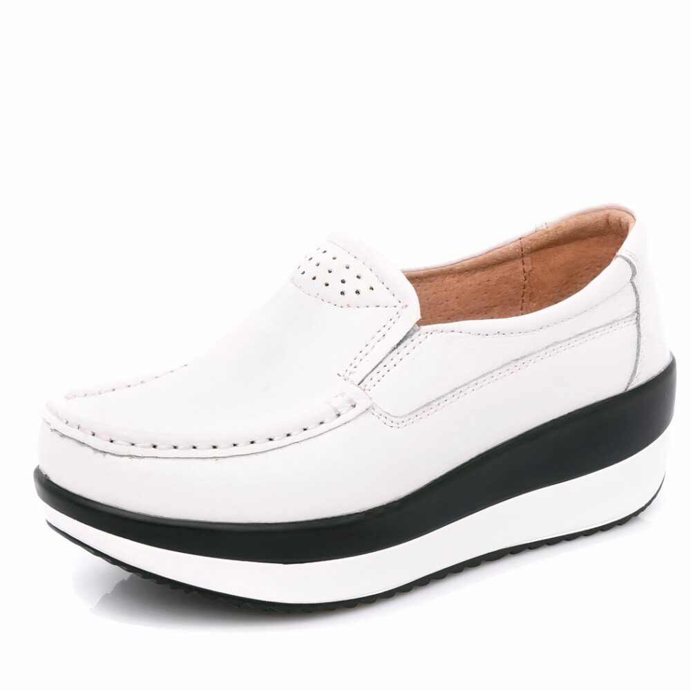 Orthopedic platform loafers in synthetic leather - Image 4
