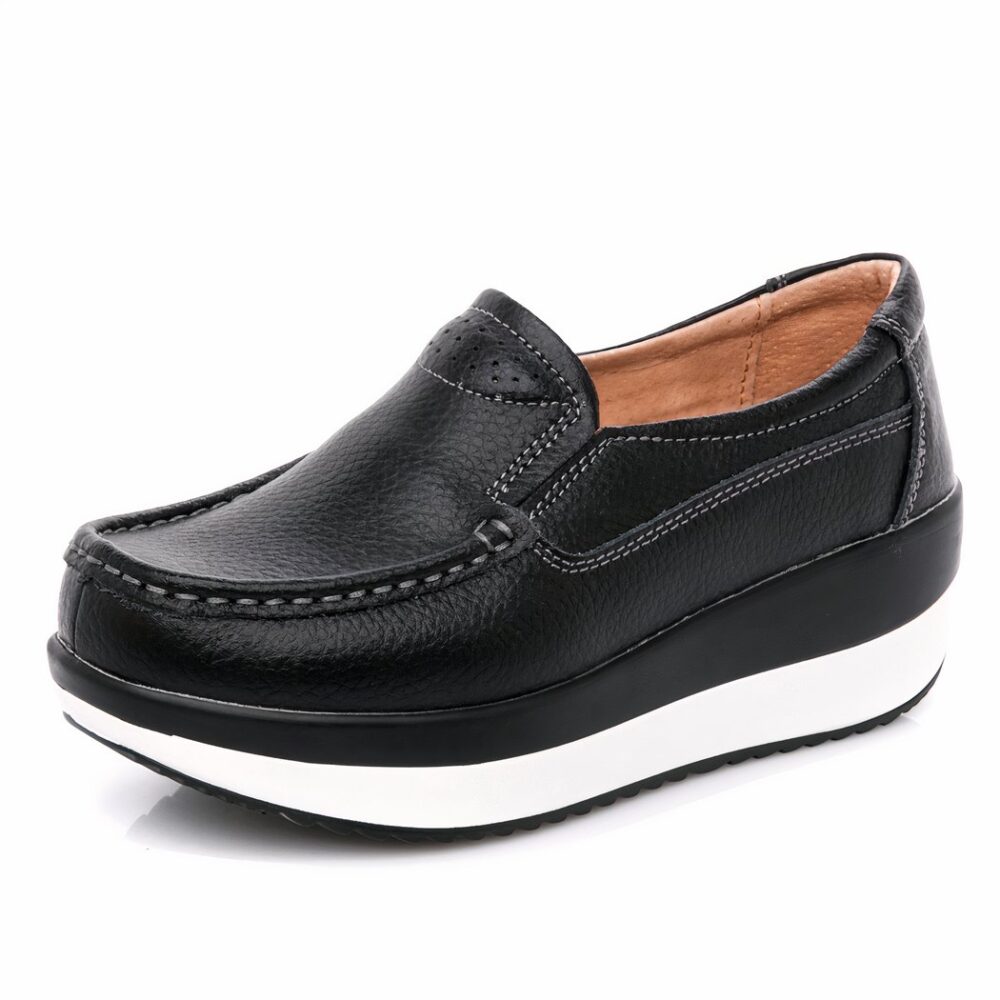 Orthopedic platform loafers in synthetic leather - Image 3