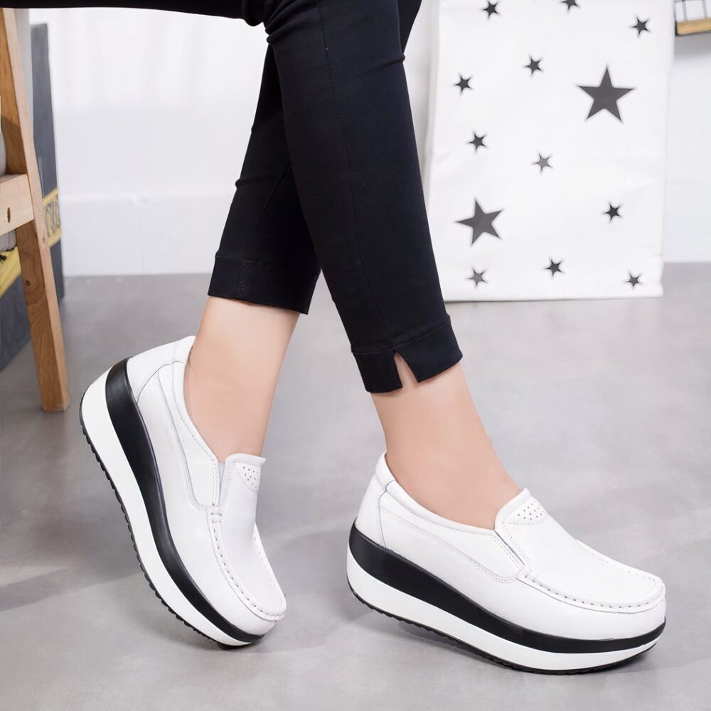 Orthopedic platform loafers in synthetic leather - Image 2