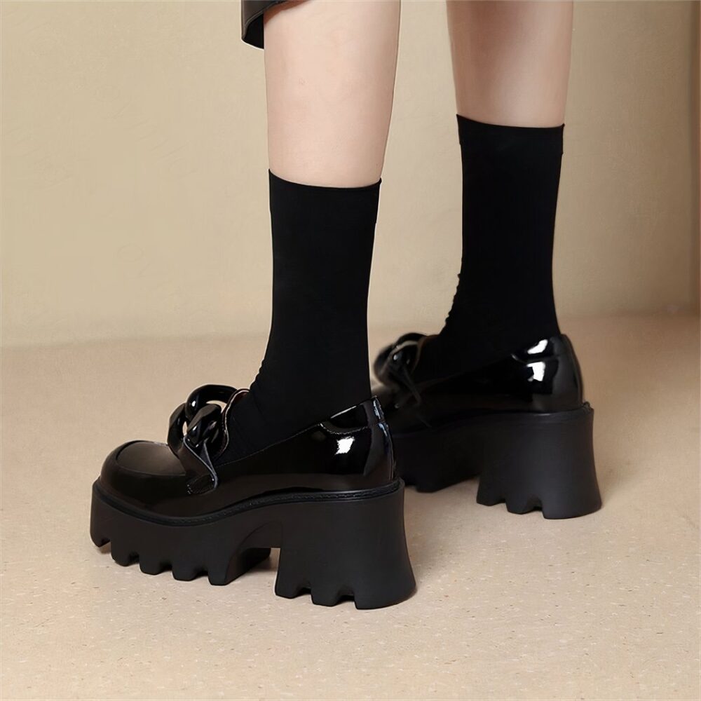 Patent loafers with thick sole and big buckle - Image 13