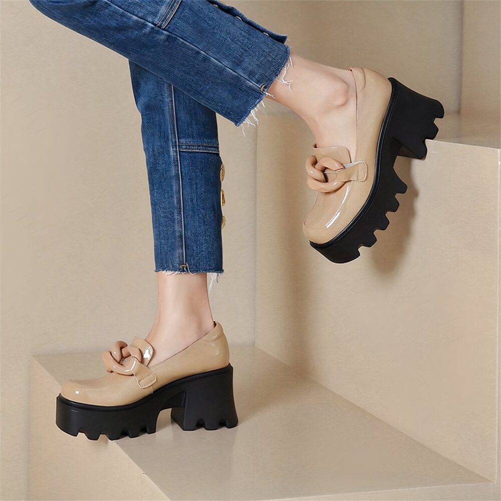 Patent loafers with thick sole and big buckle - Image 11