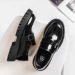 Platform leather loafers for men