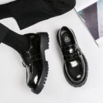 Platform leather loafers for men