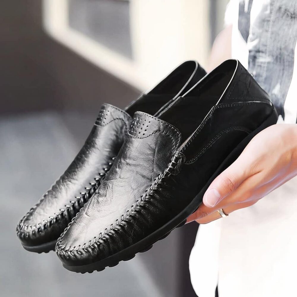 Synthetic leather orthopedic moccasins for men - Image 2