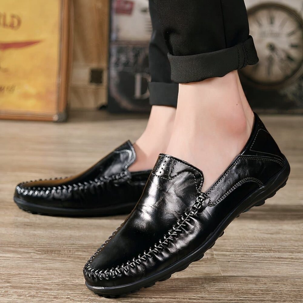 Synthetic leather orthopedic moccasins for men - Image 5