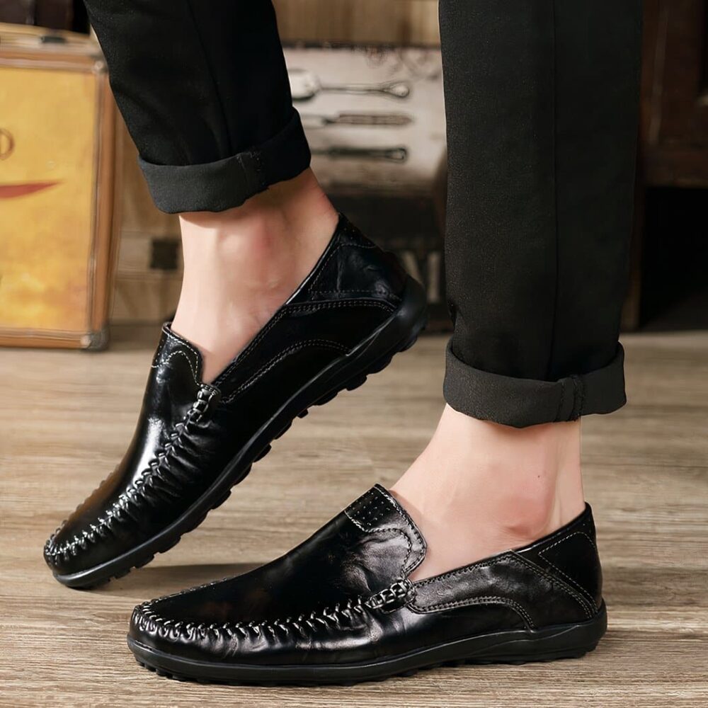 Synthetic leather orthopedic moccasins for men - Image 6