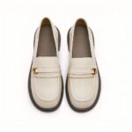 Women's synthetic leather platform loafers