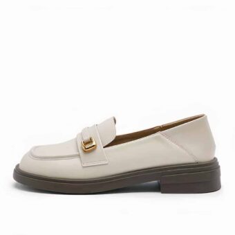 Women's synthetic leather platform loafers