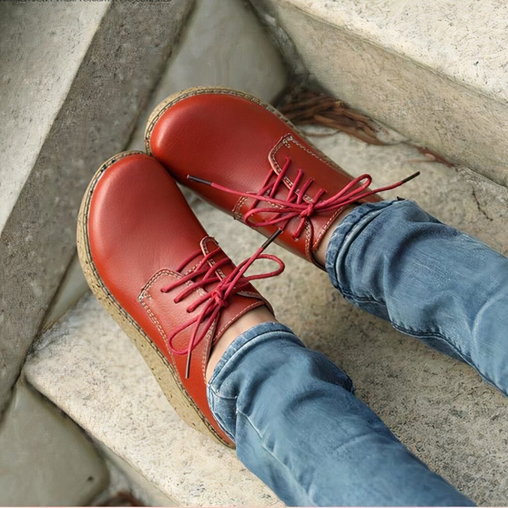 Women's synthetic leather wedge loafers - Image 5
