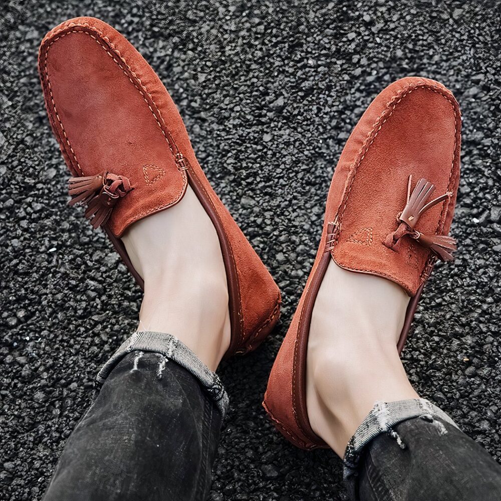 Breathable synthetic suede loafers for men - Image 6