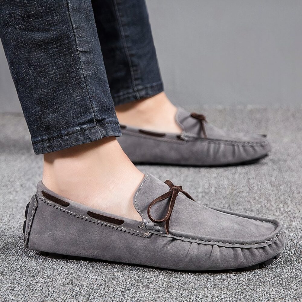 Classic suede-effect slip-on loafers for men - Image 8