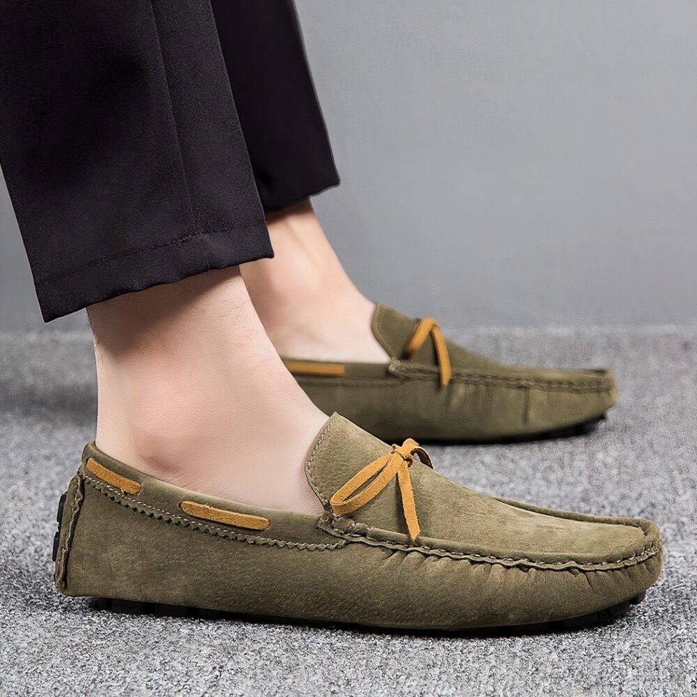 Classic suede-effect slip-on loafers for men - Image 5