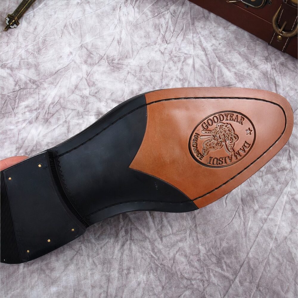 Genuine brown leather tassel loafers for men - Image 6